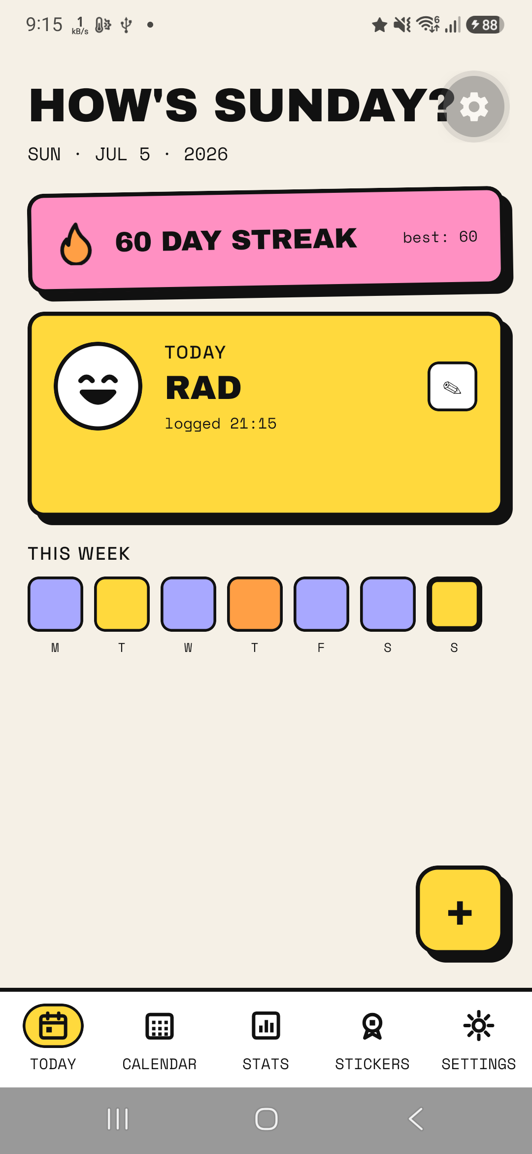 Moodly Today screen preview